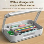 R22H Adjustable Rotating Foldable Laptop Tablet Book Holder Stand with Bottom Storage Box - Image 4