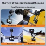 DJ-1  Car Mount Aluminum Alloy Action Camera Holder Electric Vacuum Suction Cup Bracket - Image 6