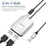 WAVLINK UMD320 With 100W Power Port Type-C to 4K HDMI + 8K HDMI Adapter - Image 2