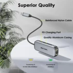 WAVLINK NWU340GD With 95W Charging Port 5Gbps USB-C to RJ45 Ethernet Adapter Converter - Image 6