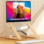 P70W Adjustable Height Solid Wood + Aluminum Alloy Cooling Stand for 14-16 inch Laptops - Image 3