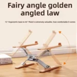 P70W Adjustable Height Solid Wood + Aluminum Alloy Cooling Stand for 14-16 inch Laptops - Image 5