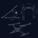 P70 X-Shape Aluminum Alloy Stand Height Adjustable Foldable Cooling Bracket for Laptop / Tablet - Image 8
