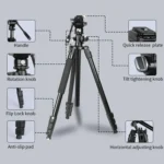 JMARY KS355+HG60 360 Degree Panoramic Ball Head DSLR Camera 2-in-1 Monopod Tripod - Image 6