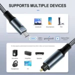 JUNSUNMAY Male USB Type-C to Male Toslink Optical Audio SPDIF Cable - Image 3