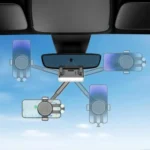 H256 360 Degree Rotation Cellphone Navigation Bracket Car Rearview Mirror Phone Holder - Image 2