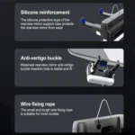 H256 360 Degree Rotation Cellphone Navigation Bracket Car Rearview Mirror Phone Holder - Image 6