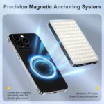 JMARY FM-168R Dual Color Temperature 160 LED Beads Portable Magnetic Phone Fill Light - Image 7