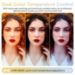 JMARY FM-168R Dual Color Temperature 160 LED Beads Portable Magnetic Phone Fill Light - Image 8