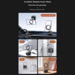 X74 Car Dashboard Electric Vacuum Suction Cup Magnetic Phone Holder - Image 10