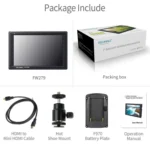 FEELWORLD FW279 7 Inch Ultra Bright 2200nit on Camera Field DSLR Monitor Full HD 1920x1200 4K HDMI Input Output High Brightness for DSLR Stabilizer - Image 7