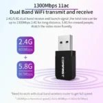 COMFAST CF-812AC 1300 Mbps Dual Band Mini USB WiFi Adapter - Image 9