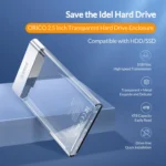 ORICO 2129U3 2.5 inch Transparent USB 3.0 Hard Drive Enclosure - Image 5