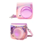Richwell Translucent PVC Camera Bag for Fujifilm Instax Mini 8 8+ 9 Cover Case with Shoulder Strap Gradient Pink Shell - Image 5