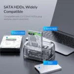 ORICO 6239U3 3.5/2.5inch 2 Bay Transparent USB3.0 Ordinary Reading & Writing Hard Drive Dock - Image 13
