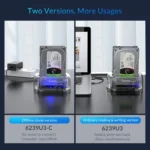 ORICO 6239U3 3.5/2.5inch 2 Bay Transparent USB3.0 Ordinary Reading & Writing Hard Drive Dock - Image 8