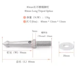 3PCS Professional Tripod Stainless Steel Foot Spikes - Image 6