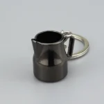 Creative Coffee Appliance Keychain Metal 3D Mini Coffee Pot Pendant - Image 2