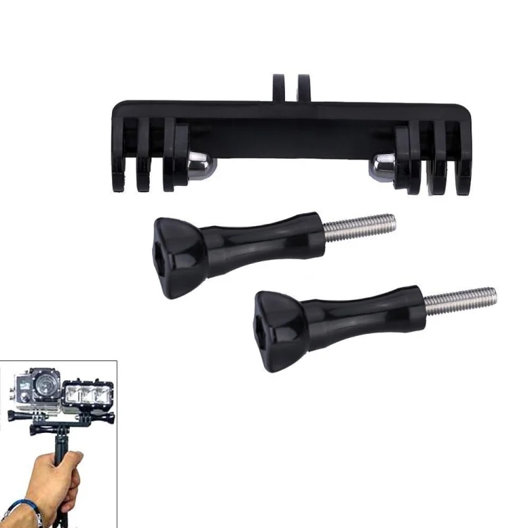 TBD01371193_1.webp Double Bracket with Screw Mount Adapter for GoPro Hero11 Black / HERO10 Black /9 Black /8 Black /7 /6 /5 /5 Session /4 Session /4 /3+ /3 /2 /1, DJI Osmo Action and Other Action Cameras - Image 2