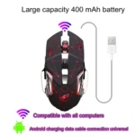 WARWOLF Q8 Wireless Rechargeable Mouse Glowing Gaming Mouse - Image 5