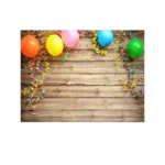 2.1m x 1.5m Wooden Board Balloon Children Birthday Party Cartoon Photography Background - Image 2