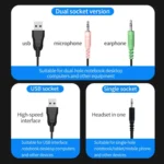 PANTSAN PSH-400 USB Computer Head-Mounted Luminous RGB Wired Headset - Image 7