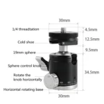 BEXIN K-19 Multifunctional Aluminum Alloy Cold Shoe Ball Head Tripod Mount - Image 6