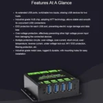 Waveshare 23929 USB HUB, Extending 4 X USB 3.2 Ports, Switchable Dual Hosts, Multi Protections - Image 4