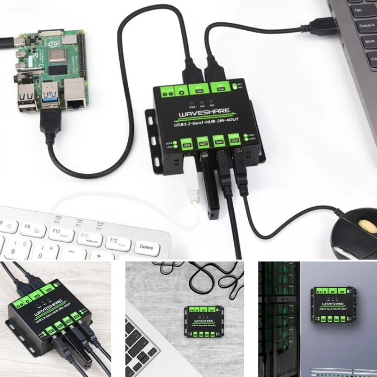 TBD02638735_4.webp Waveshare 23929 USB HUB, Extending 4 X USB 3.2 Ports, Switchable Dual Hosts, Multi Protections - Image 5