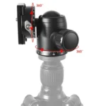 BEXIN 720 Degree Rotation Panoramic Aluminum Alloy Tripod Ball Head with Quick Release Plate - Image 3