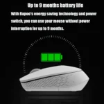Rapoo M100G 2.4GHz 1300 DPI 3 Buttons Office Mute Home Small Portable Wireless Bluetooth Mouse - Image 3
