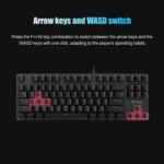 Rapoo V500 87-keys Alloy Edition Desktop Laptop Computer Game Esports Office Home Typing Metal Wired Mechanical Keyboard without Backlight, - Image 8