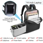 CADeN L4 Double-layer Casual Business Computer Backpack USB Multi-function Digital Camera Bag - Image 4