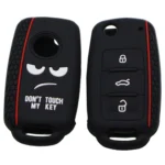 Do not Touch My Key Style Silicone Car Key Cover for Volkswagen Jetta Polo Passat Skoda Tiguan Golf - Image 2