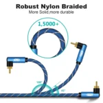 EMK Dual 90-Degree Male To Male Nylon Braided Audio Cable - Image 5