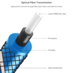 EMK 90 Degree Swivel Adjustable Right Angled 360 Degrees Rotatable Plug Nylon Woven Mesh Optical Audio Cable - Image 3