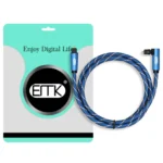 EMK 90 Degree Swivel Adjustable Right Angled 360 Degrees Rotatable Plug Nylon Woven Mesh Optical Audio Cable - Image 6