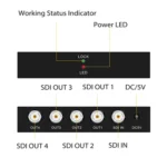 1 In 4 Out SD-SDI / HD-SDI / 3G-SDI Distribution Amplifier Video SDI Splitter - Image 5