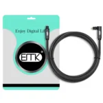 EMK 90 Degree Swivel Adjustable Right Angled 360 Degrees Rotatable Plug Nylon Woven Mesh Optical Audio Cable - Image 6