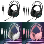 Smailwolf AK3 3.5mm Double Plug Version Game Wired Luminous Desktop Computer Headset - Image 2