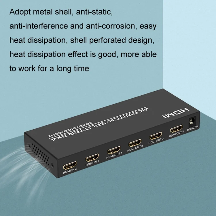 TBD0422751501_B3.webp FJGEAR FJ-4K204 2 In 4 Out HD 4K Audio HDMI Switch Distributor - Image 4