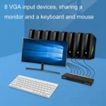 FJGEAR FJ-810UK 8 In 1 Out USB KVM Switcher With Desktop Switch - Image 5