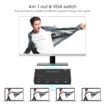VGA Switcher with Four Inputs and One Output Computer VGA Video Converter - Image 5
