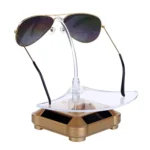 Solar 360 Degree Rotating Turntable Colorful Lights Glasses Display Stand