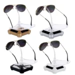Solar 360 Degree Rotating Turntable Colorful Lights Glasses Display Stand - Image 2