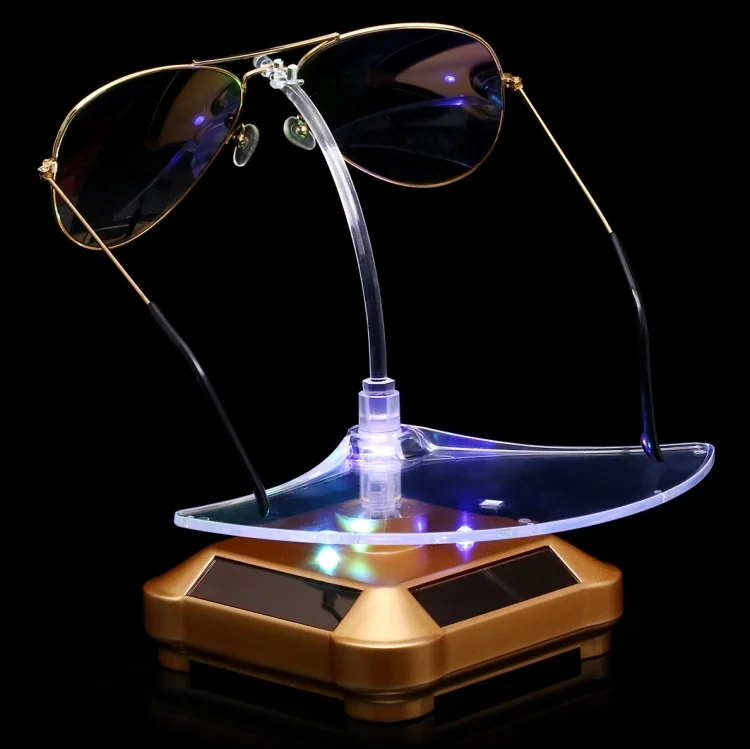 TBD0424021601_B4.webp Solar 360 Degree Rotating Turntable Colorful Lights Glasses Display Stand - Image 5