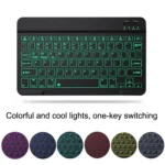 10 Inch RGB Colorful Backlit Bluetooth Keyboard And Mouse Set For Mobile Phone / Tablet - Image 3