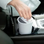 Desktop Plastic Rocker Cover Car Storage Round Barrel Car Tissue Trash Can - Image 3