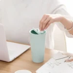 Desktop Plastic Rocker Cover Car Storage Round Barrel Car Tissue Trash Can - Image 5