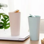 Desktop Plastic Rocker Cover Car Storage Round Barrel Car Tissue Trash Can - Image 6